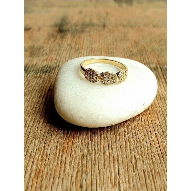 5 Octobre auksuoto sidabro žiedas su deimantais  5 Octobre auksuoto sidabro žiedas su deimantais